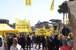 La manifestazione di Coldiretti dopo la fine delle quote latte