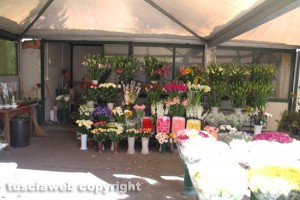 Viterbo - Il cimitero di San Lazzaro - Un chiosco di fiori