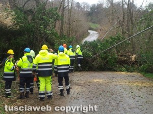 Maltempo - La protezione civile al lavoro a Tuscania