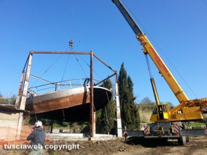 Viterbo - La demolizione dell'ex gazometro