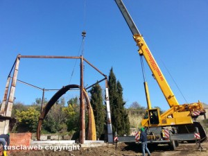Viterbo - La demolizione dell'ex gazometro