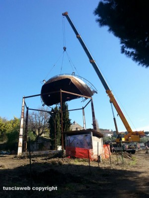 Viterbo - La demolizione dell'ex gazometro