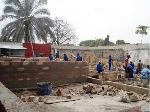 Il cantiere della scuola dedicata a papa Francesco