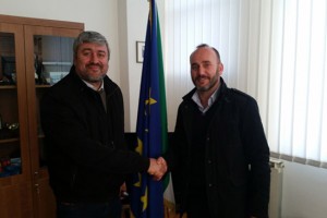 Calcata - Parco del Treja - Il presidente Luciano Sestili e il presidente uscente Gianluca Medici