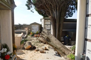 Tarquinia - Lavori in corso al cimitero san Lorenzo