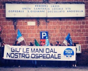 Civita Castellana - Sit in di Fratelli d'Italia –Alleanza Nazionale davanti all'Andosilla
