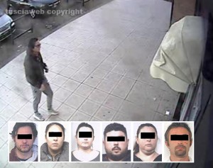 Operazione Family - Le immagini delle telecamere - Nei riquadri: Gli arrestati