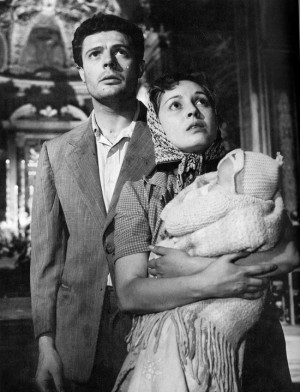 Marcello Mastroianni e Lea Padovani nel film "Tempi nostri" (1954)