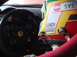 Gianluca Carboni a bordo della Ferrari