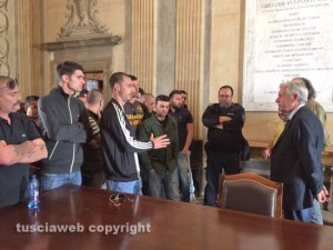 I tifosi della Viterbese a colloquio col sindaco in Comune