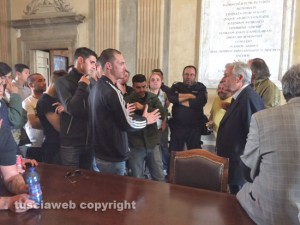 I tifosi della Viterbese a colloquio col sindaco in Comune