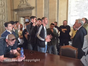 I tifosi della Viterbese a colloquio col sindaco in Comune