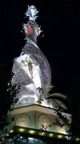 Macchina di Santa Rosa - Fiore del Cielo a Expo - Prova luci