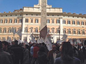 Roma - Agrisieme in piazza a Montecitorio