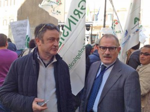 Roma - Agrisieme in piazza a Montecitorio