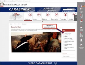 Come accedere al sito dei carabinieri per vedere gli oggetti sequestrati 