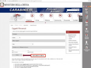 Come accedere al sito dei carabinieri per vedere gli oggetti sequestrati 