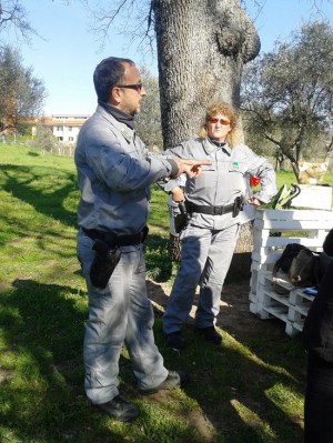Viterbo -  Santa Barbara - Sopralluogo della Forestale al parco delle querce