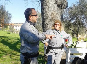 Viterbo -  Santa Barbara - Sopralluogo della Forestale al parco delle querce