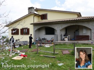 Vitorchiano - La villa dell'esplosione e nel riquadro Daniela Anselmi