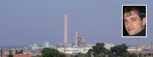 La centrale di Torrevaldaliga Nord; nel riquadro: Sergio Capitani