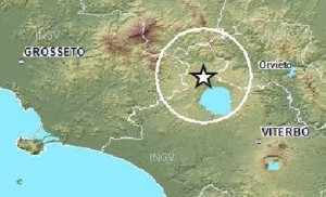 Lieve scossa di terremoto nel viterbese