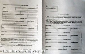 Referendum comunale acqua pubblica - Il modello