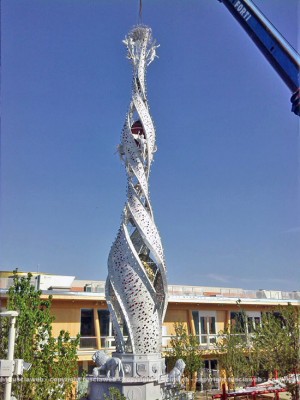 Fiore del Cielo a Expo, il montaggio