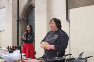 La chef Laura Belli a palazzo dei Priori