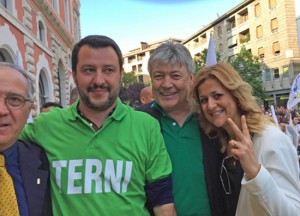 Umberto Fusco con Matteo Salvini a Terni