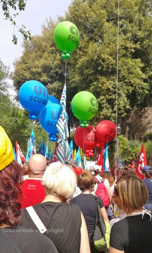 Alcuni momenti della manifestazione dei docenti a Roma
