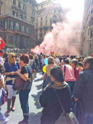 Alcuni momenti della manifestazione dei docenti a Roma