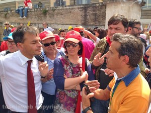 Alcuni momenti della manifestazione dei docenti a Roma