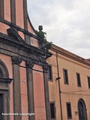 Viterbo - Erbacce sull'ex tribunale a piazza Fontana Grande
