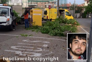 Viterbo - Schianto mortale in via Santa Maria in Gradi - Nel riquadro Roberto Panichelli
