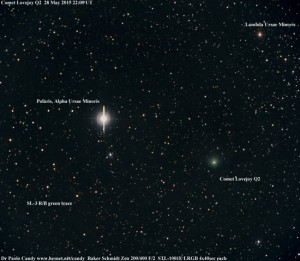 Cometa Lovejoy Q2 a un grado dalla stella polare