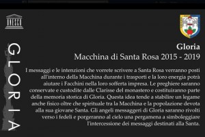 Il messaggio sul contenitore dei biglietti di santa Rosa