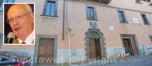 Il comune di Bagnoregio e nel riquadro Erino Pompei