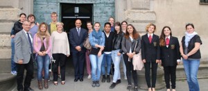 Caprarola - Il gruppo con il sindaco e la dirigente dell'istituto alberghiero