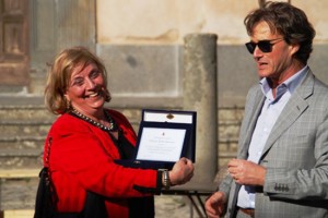 Bagnoregio - la preside del liceo Buratti Paola Moscucci e il sindaco Francesco Bigiotti