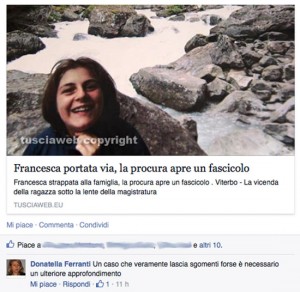 Francesca Mastrolonardo - Il commento di Donatella Ferranti