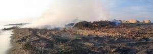 L'incendio sulla spiaggia di Marina Velka