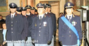 La festa della polizia nella sala Regia di palazzo dei Priori