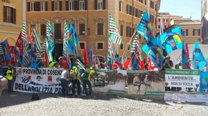 Roma - La protesta delle polizie provinciali a Montecitorio
