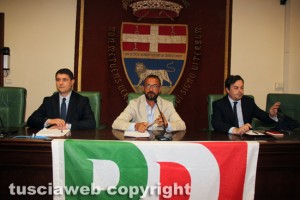 Viterbo - L'incontro del Pd sull'immigrazione - Alessandro Mazzoli, Andrea Egidi ed Enzo Amendola