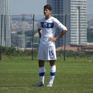 Alessandro Rossi con la maglia della nazionale