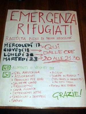 Vetralla - Emergenza rifugiati - La lista dei beni da donare