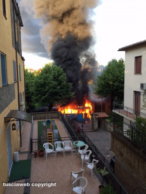 Sutri - Pullman Cotral in fiamme