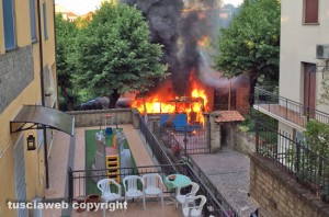 Sutri - Pullman Cotral in fiamme