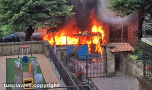 Sutri - Pullman Cotral in fiamme